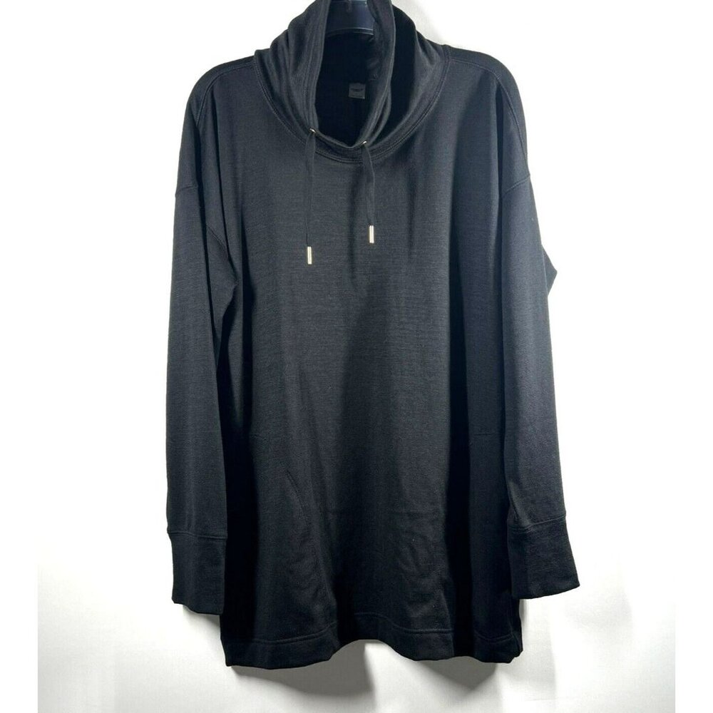 Old Navy Active Women's‎ Top Large Black Pockets Tunic Pullover Long Sleeves